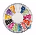 12 Colors Bow Ribbon Designs Nail Art Polymer Decal Slices in Wheel - Ready to Use by Winstonia
