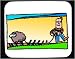 Mouse Pad with man, wool, carrying, human, body, individuals, yarn, individual, persons, humans, people, sheep, person Image