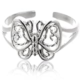 Sterling Silver Filigree Butterfly Toe Ring