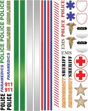 Police/Emergency Pinewood Derby Car Decals