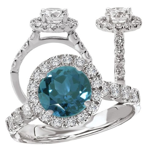 18k lab-grown 6.5mm round alexandrite engagement 