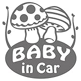 imoninn BABY in car ステッカー　【パッケージ版】　No.41　キノコさん　（シルバーメタリック）