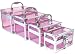 Pink Acrylic 4 Piece Makeup Cosmetic Case Set
