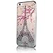 Aroncent iPhone 6 Plus Pink Sakura Case, Flexible Slim Paris Effiel Tower Design TPU Back Cover Compatible with Apple iPhone 6 Plus (5.5