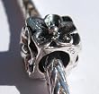 Murano Style Spacer Bead Fits Pandora Antique Silver Plated Square with Flowers (1)