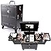 Travelmall Professional Makeup Artist Rolling Makeup Cosmetic Train Case Lockable Organizer with 4 Wheels (black)