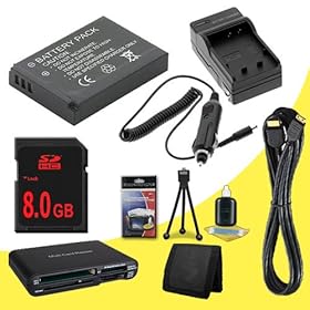 Leica V-LUX 40, V-LUX 30, V-LUX 20 Digital Cameras BP-DC7 Lithium Ion Replacement Battery + External Rapid Charger + 8GB SDHC Class 10 Memory Card + Mini HDMI Cable + SDHC Card USB Reader + Memory Card Wallet + Deluxe Starter Kit DavisMAX DC7 Battery Bundle