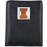 Illinois Fighting Illini Black Tri-Fold Leather Executive Wallet