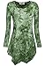DJT Womens Tie Dyed Hankerchief Hemline Tunic Top Large #17 Green