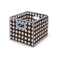 Badger Basket Folding Nursery Basket/Storage Cube, Brown Dot/Blue