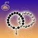 Handmade Beaded Bracelets Set of 2 - Yoga Bracelets for Women with Black and White Beads and Charms