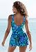 Roamans Plus Size Floral Swimdress with Scoop Neck (BLUE FLORAL PRINT,22 W)