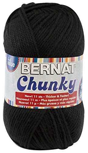 Bernat Big Ball Chunky Solid Yarn, 14 Ounce, Black, Single Ball