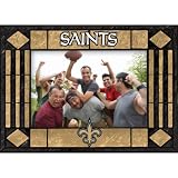 New Orleans Saints Art Glass Horizontal Frame
