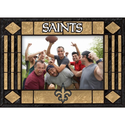 New Orleans Saints Art Glass Horizontal Frame