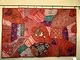 Review   / 49% Clearance Sale ! Lusty Red Bead India Sari Wall Hanging Table Tapestry