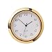 Mini Quartz Clock, Gold Trim, White Face, Arabic Numerals