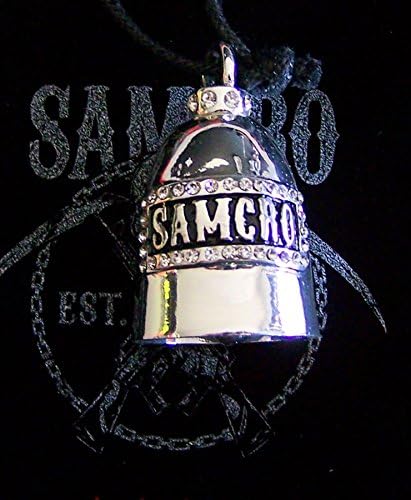 Sons Of Anarchy SOA SAMCRO With Clear Stones Bling Frame Silver Plated Biker Bell