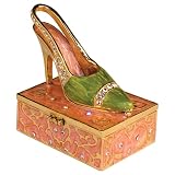 High Heel in Peach Jewelry Trinket Box in Czech Preciosa Crystals