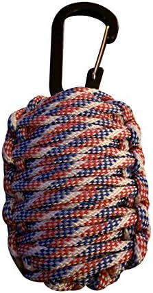 The #1 Paracord Survival Kit - Survival Grenade - 14 pieces by J3 Survival (Red White and Blue)
