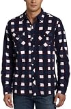 Quiksilver Men's Roost Long Sleeve Button Down Flannel Shirt 109902-Navy-Medium
