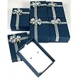 6 Bow Tie Earring Gift Boxes Blue Silver Jewelry Box