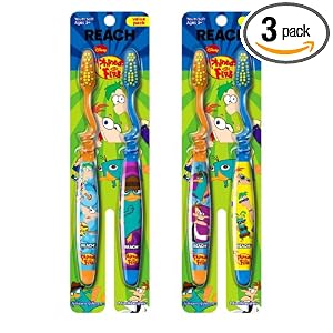 Reach Phineas and Ferb Toothbrush, 2 Count (Pack of 3)