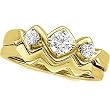 18K Yellow Gold Diamond Wedding Set - 0.70 Ct.