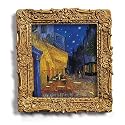 "The Cafe Terrace on the Place du Forum, Arles, at Night" Gold Frame Magnet