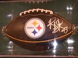 Troy Polamalu Signed Autographed Pittsburgh Steelers Football Coa + Hologram w/ Football Holder