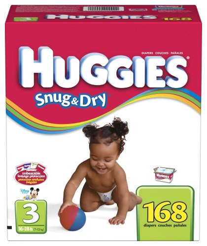 Huggies Snug & Dry Diapers, Size 3, 168-Count