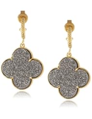 Coralia Leets Jewelry Design Moonsilver Colored Clover Charm Hoop Earrings