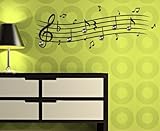 IMAGE OF Best Quality Vinyl Wall Sticker Decals - Music Notes ( Size: 31in x 17in - Color: sage ) - No: H17