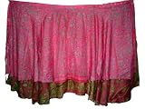 Hot Pink and Rose New Sari Bollywood Silk Wraparound Skirt Dress India 36 Inches Long