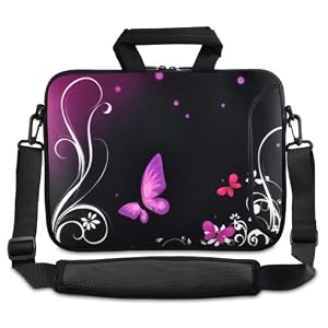 Purple Butterfly 16-Inch 17-Inch 17.3-Inch 17.6-Inch Laptop Case Shoulder Bag Carrying Sleeve