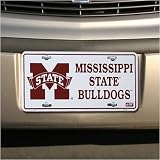 Mississippi State Bulldogs White Metal License Plate