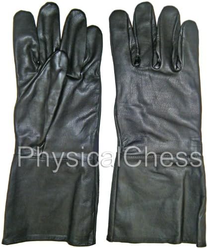 PCGSCA2 Renaissance SCA Black Leather Gloves, Pair