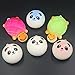 Trasfit Set of 6 Squishy Charms Kawaii Soft Foods Jumbo Squishies Panda Bread Toast, Turtle, Ice Cream Phone Charm Key Chain Strap