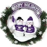 Kansas State Wildcats Christmas Snowman Holiday Wreath