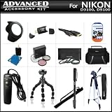 Advanced Accessory Bundle Kit For Nikon D3100 D5100 Digital SLR Camera Includes SD Memory Card Reader + Deluxe Carrying Case + 57 Inch Pro Tripod + 67 Inch Monopod + Gripster + Remote Shutter + Lens Hood + 3pc High Res. Filter Kit + Close Up Filter Set +
