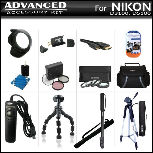 Advanced Accessory Bundle Kit For Nikon D3100 