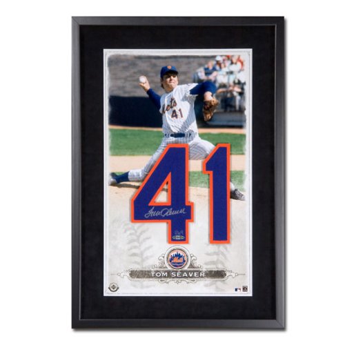 New York Mets Tom Seaver Autographed Jersey Numbers Piece, Framed (UDA)