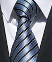 Krawatte von Milano Exclusive, Streifendesign, blau- schwarz
