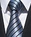 Krawatte von Milano Exclusive, Streifendesign, blau- schwarz