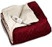 Sunbeam TW8110-030-310 SlumberRest Heated Electric Reversible Sherpa/RoyalMink Throw, Garnet