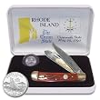 U.S. Mint Quarter Rhode Island State Coin and Knife Set