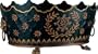 Gold Florets Antiqued Hand-Painted Metal Planter