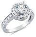 Cheap Size 10.5 – Solid 14k White Gold Round Brilliant Cut Solitaire with Round Side Stones Highest Quality CZ Cubic Zirconia Engagement Ring 2.0ct. On Sale