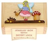 Wooden Fairy Jewellery Box with SECRET LOCK! Fun Children's Present! Sale! FREE P&P!