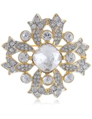 Kenneth Jay Lane Gold and Crystal Pin